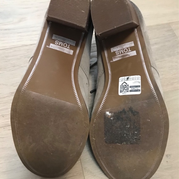 Toms Lunata Suede Stacked Heel Ankle Booties - Picture 4 of 4